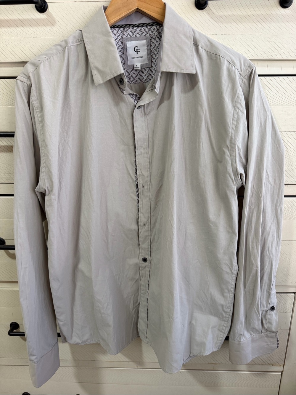 Craft + Flow Men’s Light Gray Dress Shirt